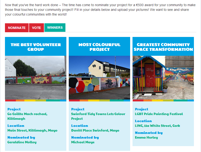 Swinford Lets Colour Project Named Most Colourful Project