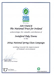 Swinford tidy towns 2014 spring clean certificate