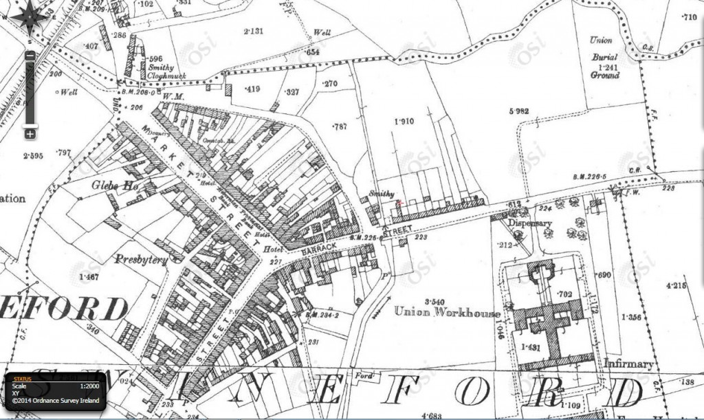 Swinford Famine Graveyard map