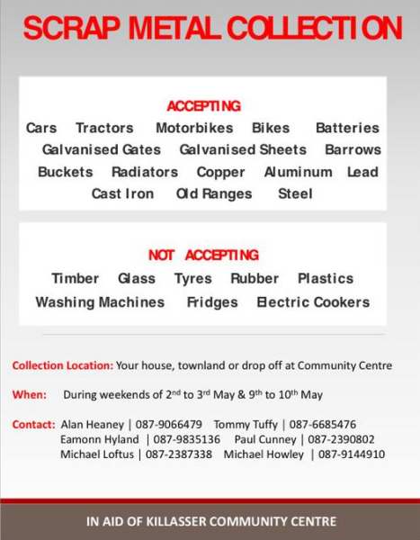 scrap metal collection Killasser 2015