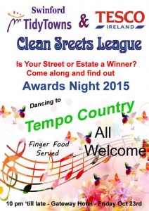 2015 swinford clean street league awards night poster