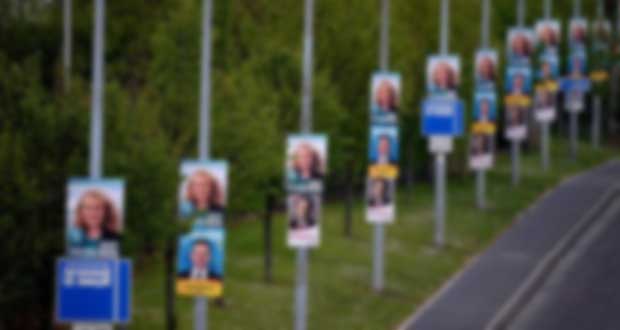 election posters blurred