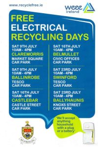 Free WEEE Electrical Collection Swinford July 2016