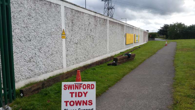 Work begins on the Swinford ESB wall flowerbed