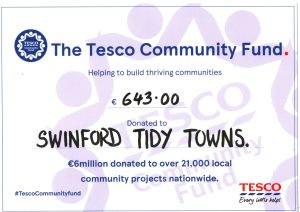 Tesco Swinford community fund presentation to Swinford Tidy Towns.